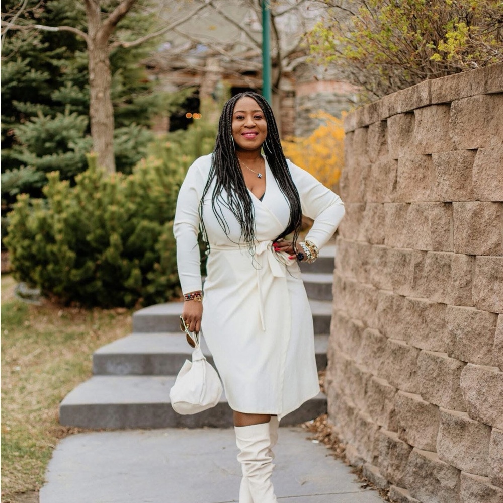 Elegant White Wrap Dress